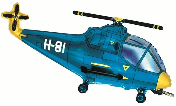 Balionas figūrinis Flexmetal Helicopter, mėlyna sp./geltona sp.
