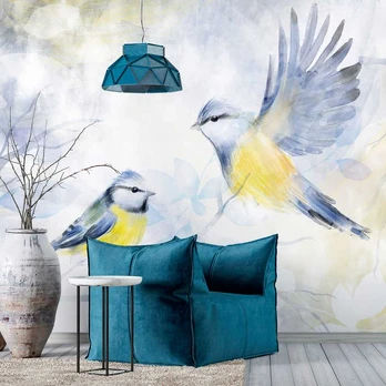 Artgeist Fototapetas - Watercolor Tit - First Variant
