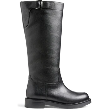 Auliniai moterims, Juoda, Long boot flat