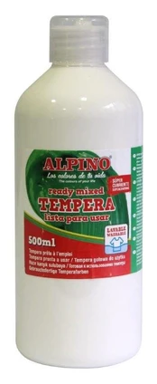 Dažai guašas Alpino Tempera, 500 ml, balta