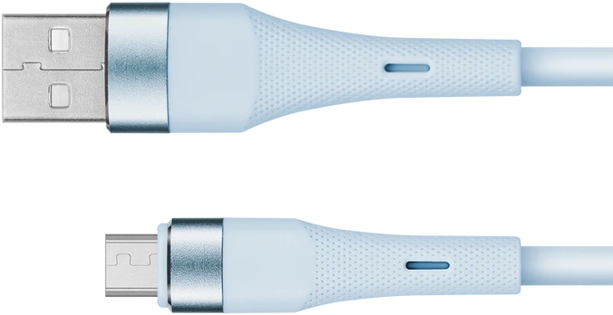 Kabelis USB - microUSB 1 m silikonowy mėlyna Kruger & Matz Basic