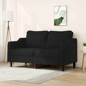 Dvivietė sofa, juodos spalvos, 140cm, audinys kaina