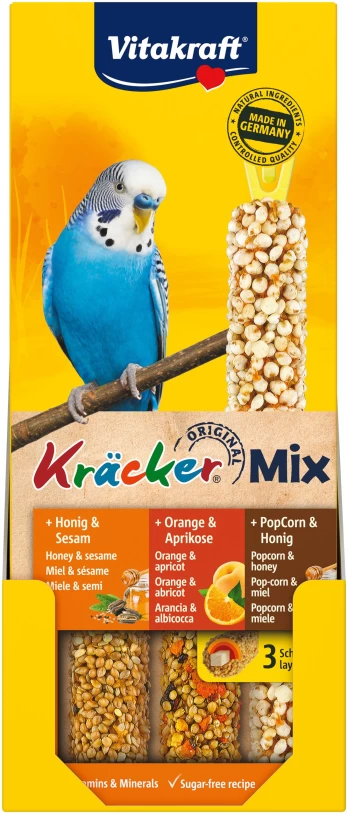 Vitakraft - Kräcker® Mix Honey/orange/popcorn for budgies