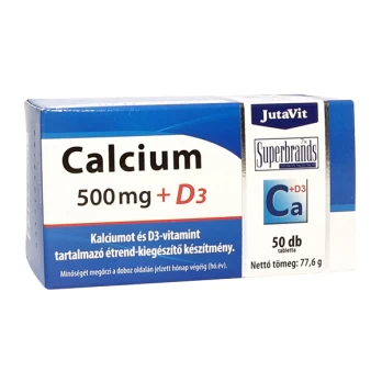 JutaVit kalcis 500 mg + D3, 50 tablečių