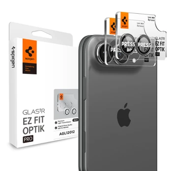 Spigen OPTIK PRO GLAS.TR EZ FIT KAMEROS APSAUGA 2-PACK IPHONE DUO STAR Baltas