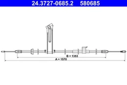 Trosas, stovėjimo stabdys ATE 24.3727-0685.2