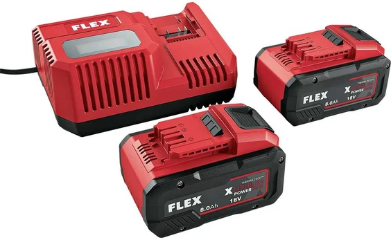 Flex akku P-sæt 18-88 R / 2 x 8,0 Ah batteri + lader