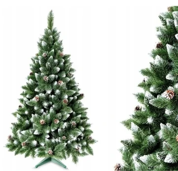 Blizgi „Diamond Pine“ dirbtinė eglė su kankorėžiais, 220 cm
