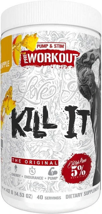 Rich Piana 5% KILL IT Pre-Workout 412 g. (Mango Pineapple skonis)