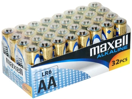 MAXELL BATTERY ALCALINA AA LR6 PACK*32 UDS