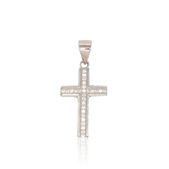 Sidabrinis kryželis su cirkoniais „Sacred Cross IV“