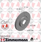 Stabdžių diskas ZIMMERMANN 540.2491.20 kaina