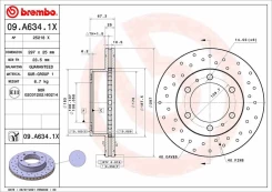 Stabdžių diskas BREMBO 09.A634.1X kaina