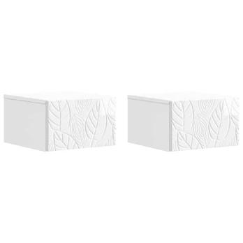 Sieninis šoninis staliukas 2 pcs Itin blizgi balta