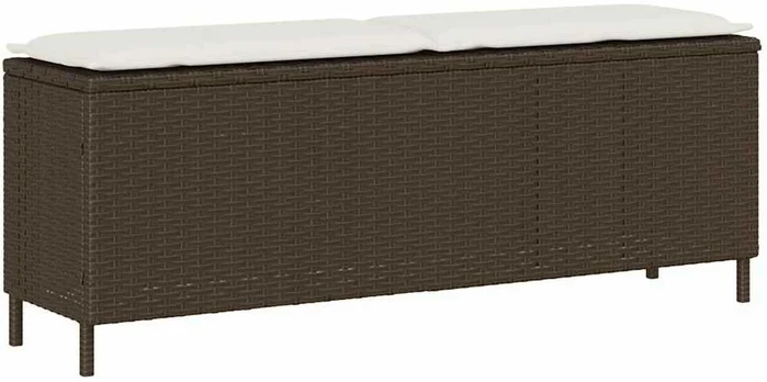 sodo suolas su pagalvėlė ruda 110x30x40,5 cm poliratanas