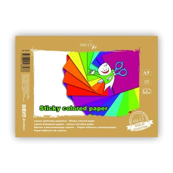 Spalvotas popierius SMLT, A5, 70 g/m², 8 vnt.