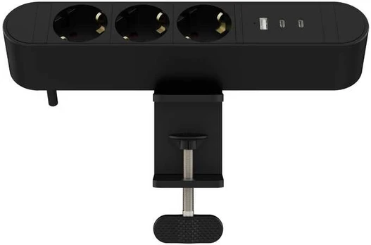 MicroConnect Multi Desktop Power Socket 3 Ways Schuko, 1 x USB-A, 2 x