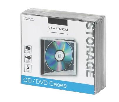 „Vivanco“ CD / DVD dėklas, juodas, 5 vnt.