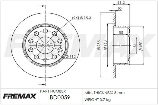 Stabdžių diskas FREMAX BD-0059