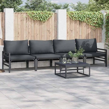 Sodo Sofų Rinkinys 4 pcs Antracito Plienas