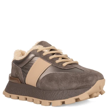 Laisvalaikio bateliai moterims, Chaki, Warm sneakers