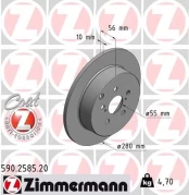 Stabdžių diskas ZIMMERMANN 590.2585.20 kaina