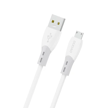 Dudao L25SM 3 A USB-A - micro USB cable with soft silicone braid 1 m - baltas