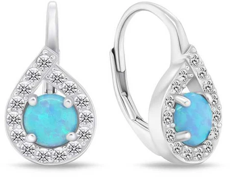 Brilio Silver Brilio Sidabrinis Sidabrinis earrings with mėlynas opals EA753WLB