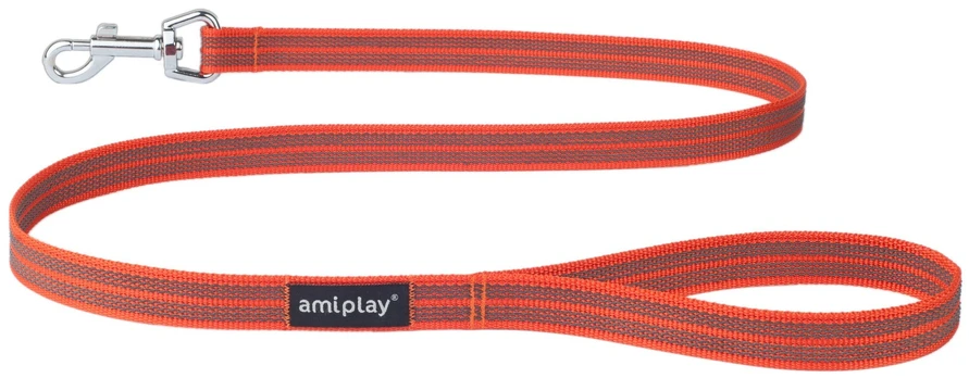 Pavadėlis Amiplay Rubber, oranžinis, 1.2m x 2cm