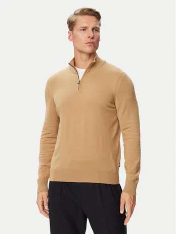 BOSS Megztinis H-Ebenji 50565499 Smėlio Regular Fit