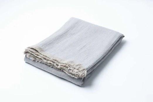 Pledas su kutais, pilkas, 165x210, 100% linas
