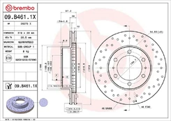 Stabdžių diskas BREMBO 09.B461.1X kaina