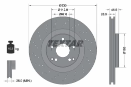 TEXTAR 92119805 Brake Disc kaina