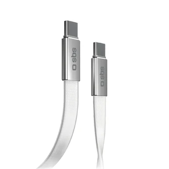 SBS Slim charging and data cable, 60 W, 1 m, USB-C, baltas - Laidas