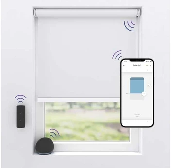 MotionBlinds Wireless Electric Juodas-Out Rollerblind 100x190cm - Baltas
