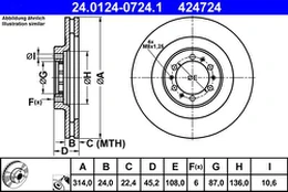 ATE 24.0124-0724.1 Brake Disc