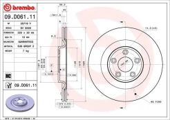 Stabdžių diskas BREMBO 09.D061.11 kaina
