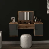 Makiažo stalas Mercan - Light Walnut, Anthracite kaina