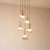 Pakabinamas šviestuvas TK LIGHTING SOPHIA COGNAC, 5 x E14