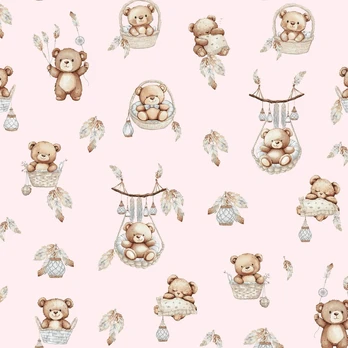 Bumpper - 360 cm - BEAR in BASKET - PINK