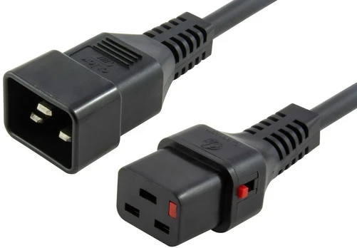 MicroConnect Powercord C19 IEC Lock - C20 juodas 2,5m, PC2634
