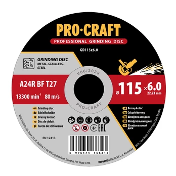 Šlifavimo diskas metalui „ProCraft GD115x6.0”