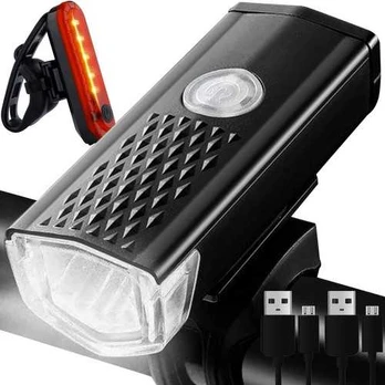 Trizand USB LED Bike Light + Rear Light 23679