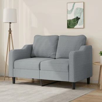 Dvivietė sofa, šviesiai pilkos spalvos, 120cm, audinys
