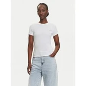 Tommy Jeans Marškinėliai Linear DW0DW21164 Écru Slim Fit