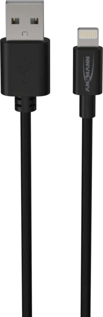 USB kabelis Ansmann USB-A - Žaibas 1 m Juodas (1700- 0131)