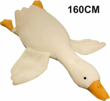 Pliušinė pagalvė žąsis balta, 160 cm