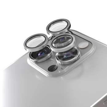 Telforceone Etteri camera lens protector for iPhone 15 Pro / 15 Pro Max titanium pilkas