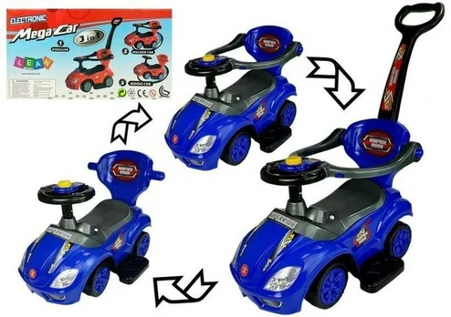 Stumiamas automobilis Mega Car 3in1, mėlynas