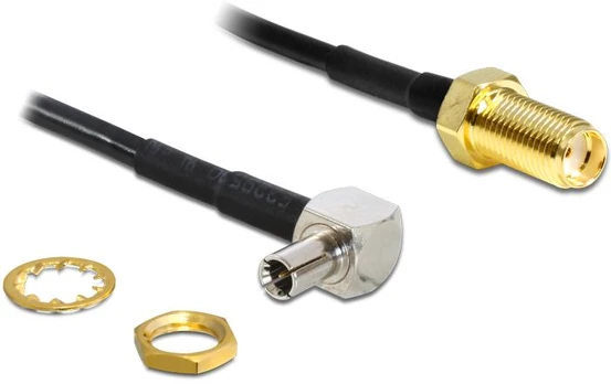 Delock SMA T- 9, 0,17m, Juoda (88487)